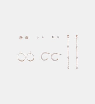 Set 6 paires de boucles d'oreilles à perles - Balaboosté - Doré