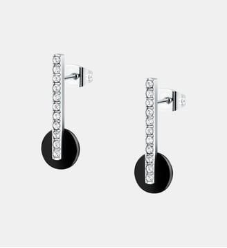 Boucles d'oreille T-ROUND - Trussardi - Black stainless steel