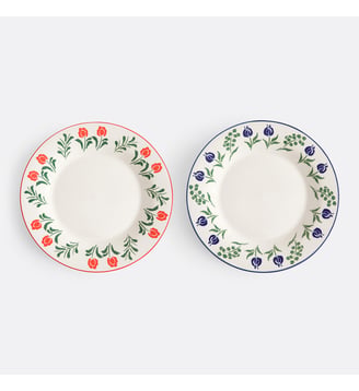 Lot de 4 assiettes plates en porcelaine - La Redoute Interieurs - Multicolore
