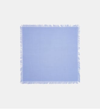 Foulard à fines franges en cachemire - Bompard - Bleu agate