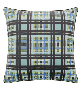Housse de coussin imprimée en velour, CHENNAI AZURE - Designers Guild - Bleu