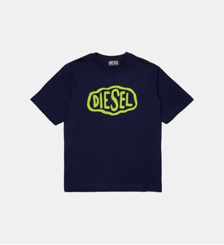 T-shirt à col rond avec logo - Diesel Kids - Bleu