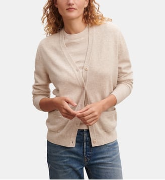 Gilet droit en cachemire  - Bompard - Tourterelle