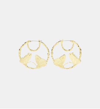 Petites créoles duo de papillons - Les Néréides - Jaune