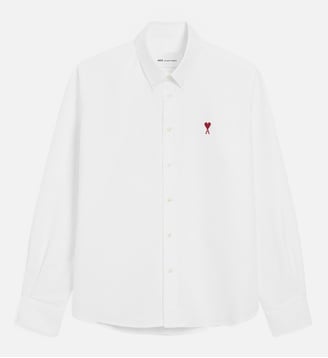 Chemise Col Boutonné Ami de Coeur unisexe - AMI Paris - Blanc