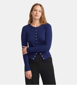 cardigan pression Snapy - Agnès b. - Bleu breton