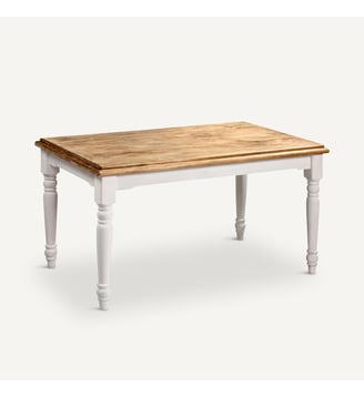 Table rectangulaire Germaine - AM.PM - Pin massif blanc et cire