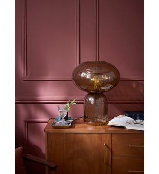 Lampe Martin en verre ciselé XL - Cyrillus - Cognac