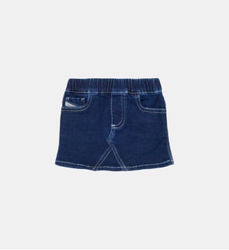 Jupe en denim avec logo - Diesel Kids - Denim bleu