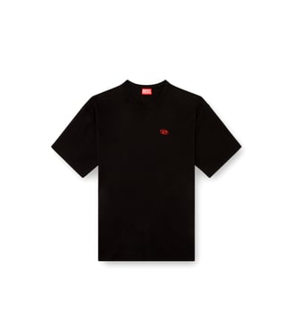 T-shirt avec Oval D rouge - Diesel - Noir