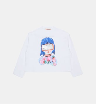 T-shirt à manches longues avec imprimé - Marni - Blanc