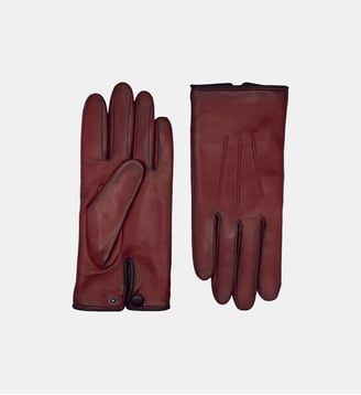 Rick Gants Homme en Cuir Doublés Cachemire - Agnelle - Noir et souris