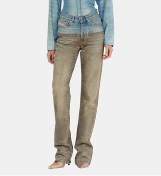 Regular Jeans High Waist D-Sie - Diesel - Gris bleu