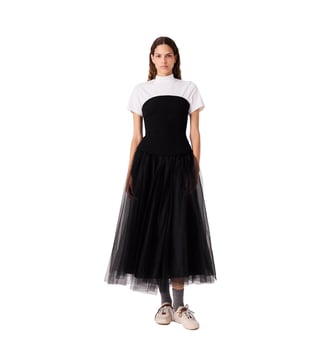 Robe bustier avec jupe en tulle - Maje - Noir