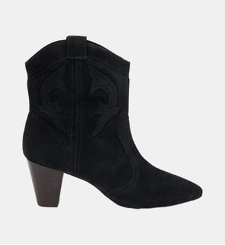 Bottines western à talons Casey en cuir - Ba&sh - Carbone