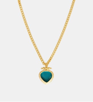 Collier pendentif   doré à l'or fin - Bysance - Satellite - Bleu