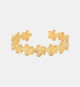 Manchette fleur dorée acier inoxydable - Balaboosté - Doré