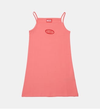 Robe courte avec logo Oval D - Diesel Kids - Peach pink