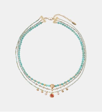 Collier multirangs de perles JOLANE - Hipanema - Bleu turquoise