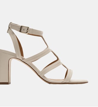 Kate - Sandales En Cuir Nappa Latte - Parallèle - Latte