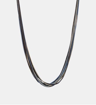 Collier multi chaînes bleu et argenté - Balaboosté - Bleu