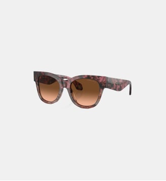 Lunettes de soleil Carré AR8195U - Giorgio Armani - Bordeaux havana et gris havana