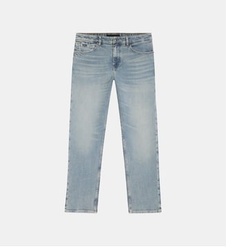 Jean droit en coton effet délavé  - BOSS - Bright blue