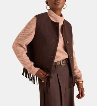 Gilet À Franges Paige En Laine - Maison 123 - Marron