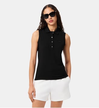 Polo L.12.D slim fit sans manche stretch - Lacoste - Noir