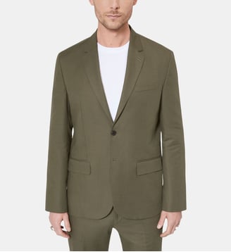Veste de costume en coton lin - The Kooples - Kaki