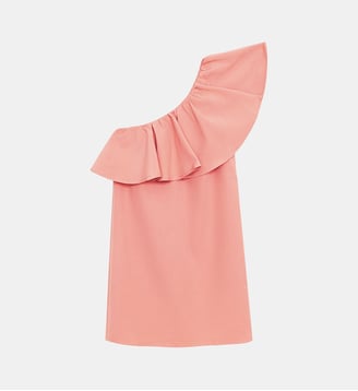 Robe courte trapèze  uni RIMEL - La Petite Etoile - Rose
