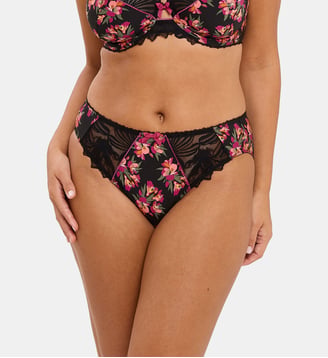 Slip Oriane - Sans Complexe - Bouquets noir et rose
