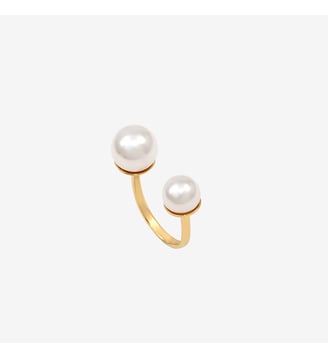 Bague plaquée or venitian - LAS VEGAS - Caroline Najman - Blanc