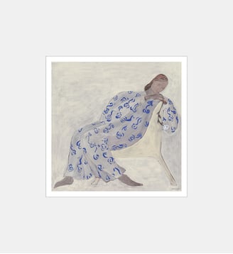 Poster   Rose - The Poster Club x Sofia Lind - Poster & Frame - Beige et bleu et gris