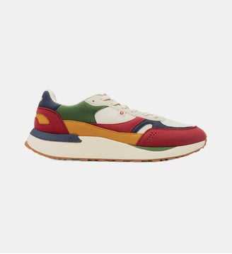 Baskets basses running Anael vegan - Odaje - Marine et bordeaux
