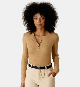 Pull col rond uni MALICE - La Petite Etoile - Camel