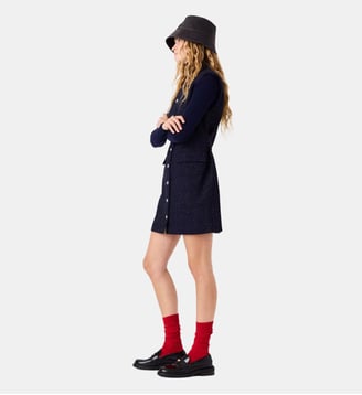 Robe courte en tweed avec fil lurex - Maje - Marine