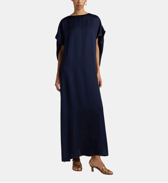 Robe sakari en viscose cady couleur uni - Momonì - Bleu