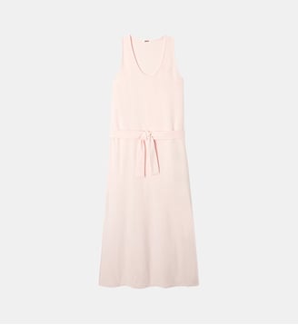 Robe longue ceinturée en éponge Ibiza - Jott - Rose pâle
