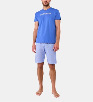 Pyjashort en jersey de coton léger - Boat - Arthur - Ciel