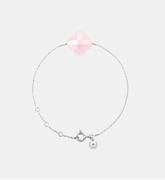 Bracelet, quartz rose poudre, or blanc - Morganne Bello - Or blanc