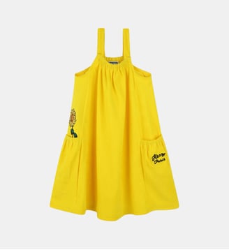 Robe avec broderies - Kenzo Kids - Jaune taxi