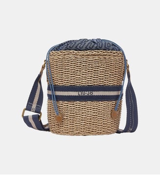 Sac seau en paille - Liu Jo - Bleu foncé
