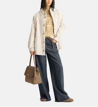 Manteau yame en velours à côtes stretch - Momonì - Crème