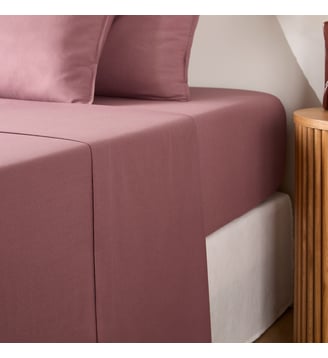 Drap plat uni en coton lavé La Redoute Interieurs