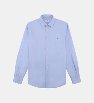 Chemise manches longues en coton - Serge Blanco - Bleu ciel