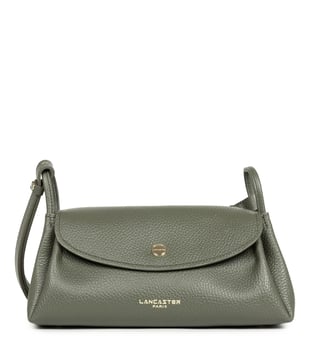 Sac trotteur Accordéon Double en cuir - Lancaster - Kaki fumé
