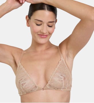 Soutien-gorge triangle Dreamcatcher nougat - Maison Lejaby - Beige et rose