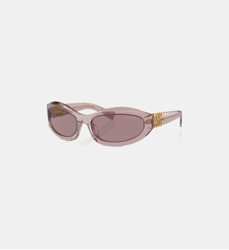 Lunettes de soleil Irrégulier MU 14ZS - Miu Miu - Mauve trasparent
