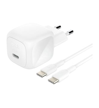 Chargeur 45W USB POwer delivery & 1M C-C blanc - Belkin - Blanc